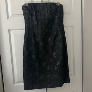 Grey strapless sequenced evening  dress